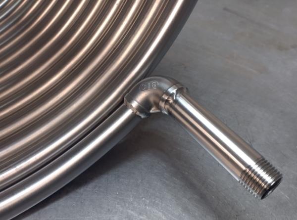 Edelstahl Spirale für Poolheizung - Ø 40 cm - 17,5 Meter